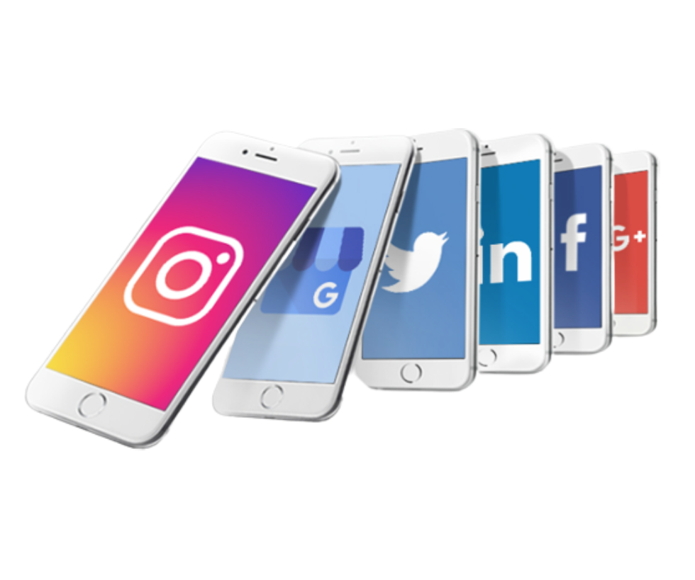 social media icons in the mobile